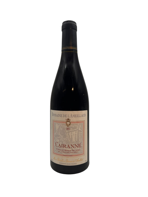 Flaska Cairanne Domaine de l'Ameillaud 2003 rött vin