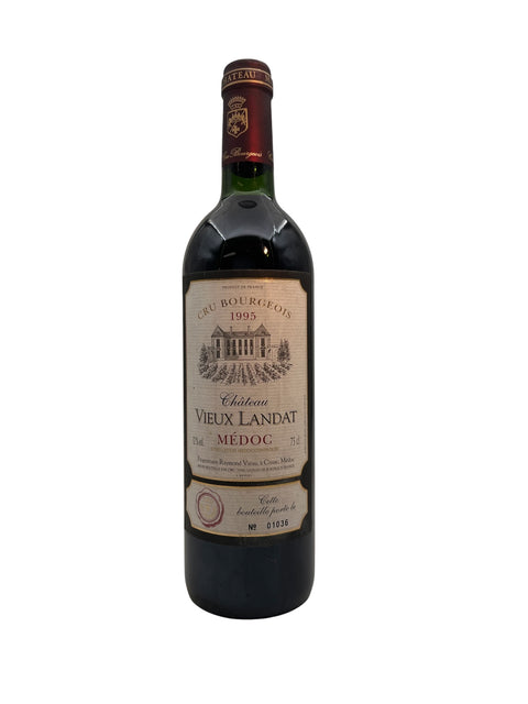 Flaska Château Vieux Landat 1995 rött vin från Médoc